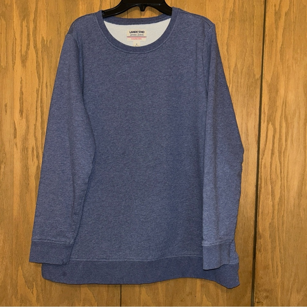 Lands' End Vintage 90’s  Heathered Blue Crewneck lined Sweatshirt